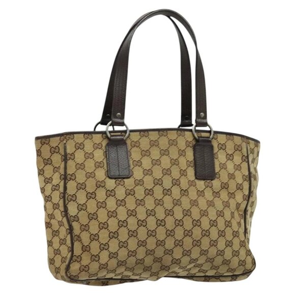GUCCI GG Canvas Tote Bag Beige 113017 Auth - Picture 1 of 14